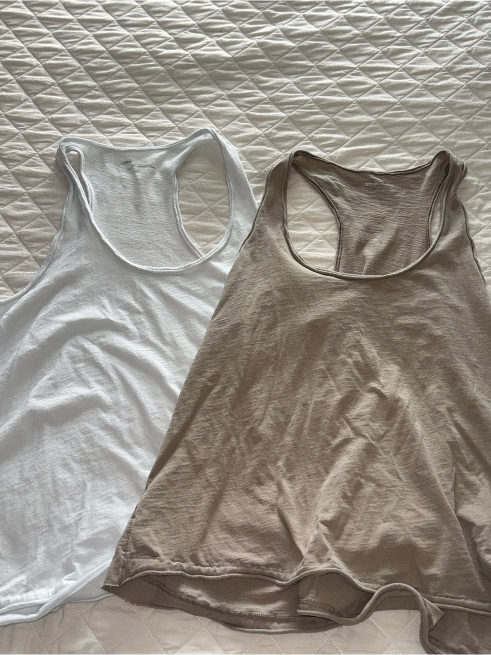 Women’s Racerback Tank Top - White & Taupe